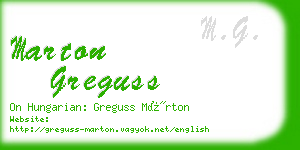 marton greguss business card